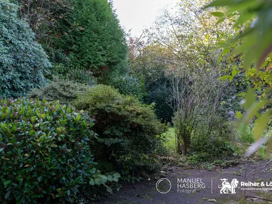 Außen Garten mit Bepflanzung